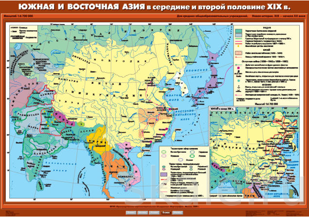 Средняя азия в 19 веке контурная карта 9 класс