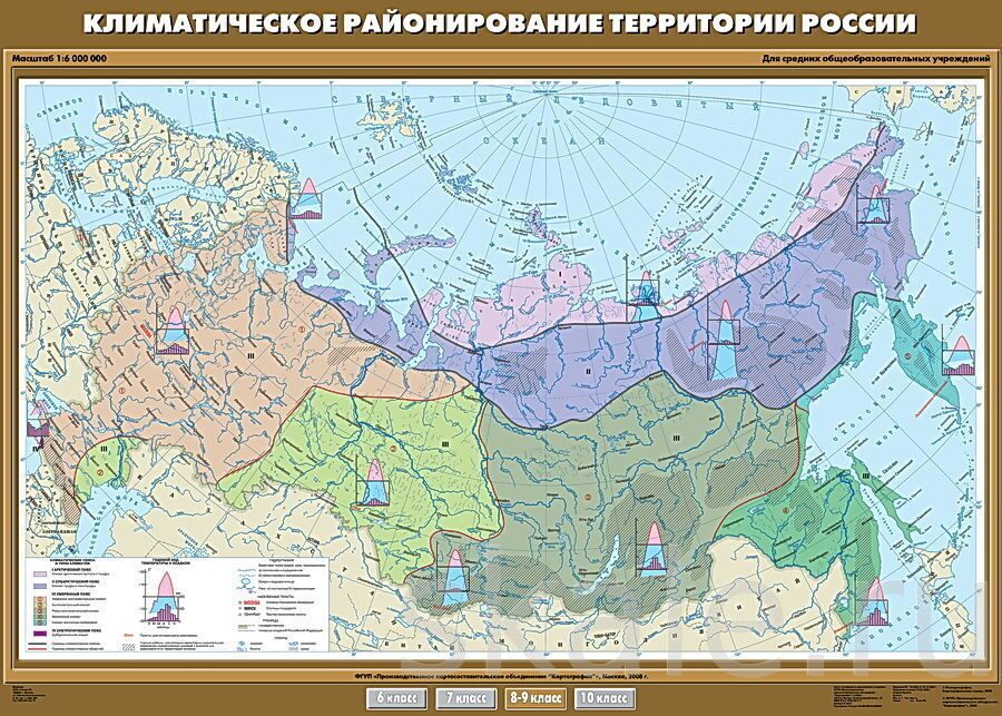 Климатическая карта россии 8 класс география